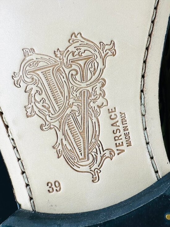 Versace Barocco Moccasin Vitello‎ Loafers Gold Black White EU 39 US 6 Italy main image 10